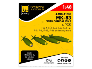 Ammo Mig Paveway Models A.MIG-11035 MK-83 with conical fins x4 1/48