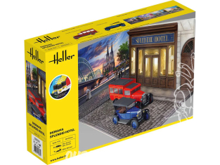 Heller maquette voiture 52330 STARTER KIT Diorama Splendid Hotel inclus peintures principale colle et pinceau 1/24
