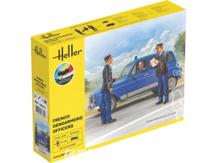 Heller maquette voiture 58751 STARTER KIT Officiers gendarmerie française inclus peintures principale colle et pinceau 1/24