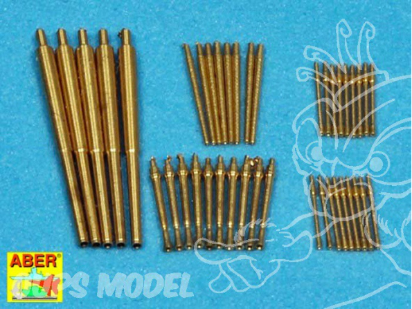 Aber 350L55 Set de futs de canons pour Z-35 Z-36 Z-43 Z-44 Z-45 1/350