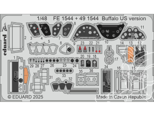 EDUARD photodecoupe avion FE1544 Zoom amélioration Buffalo version US Tamiya 1/48