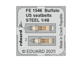 EDUARD photodecoupe avion FE1546 Harnais métal Buffalo version US Tamiya 1/48