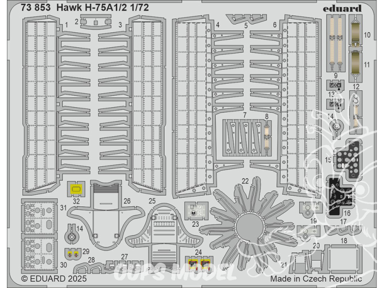 Eduard photodecoupe avion 73853 Amélioration Hawk H-75A1/2 Arma Hobby 1/72