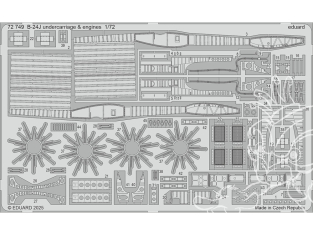 Eduard photodecoupe avion 72749 Undercarriage & moteurs B-24J Hasegawa 1/72