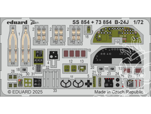 Eduard photodecoupe avion 73854 Amélioration B-24J Hasegawa 1/72