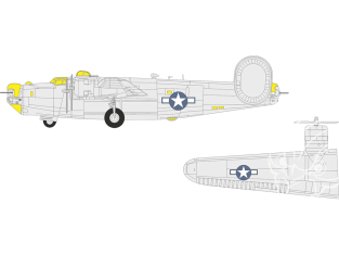 Eduard Express Mask CX696 B-24J Insigne national US Hasegawa 1/72