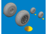 Eduard kit d&#039;amelioration avion brassin 6481134 Roues Diamond tread P-40N Eduard 1/48