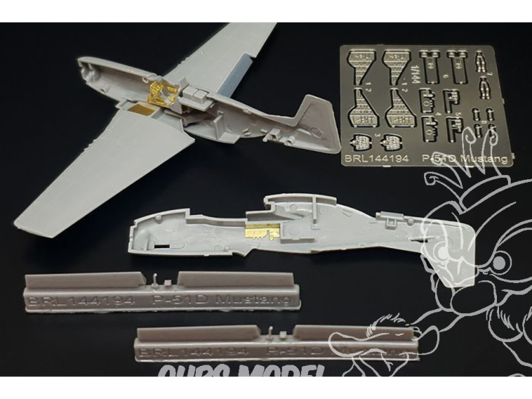 Brengun kit d'amelioration avion BRL144194 P-51D Mustang Kit Platz-Eduard-Bego 1/144