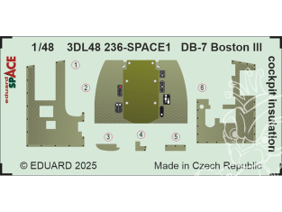 Eduard Space décalques 3D 3DL48236 DB-7 Boston III isolation du cockpit HK Models 1/48