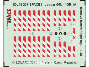 Eduard Space décalques 3D 3DL48237 Remove before flight tags Jaguar GR.1 / GR.1A Airfix 1/48