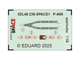 Eduard Space décalques 3D 3DL48239 Harnais P-40N Eduard 1/48