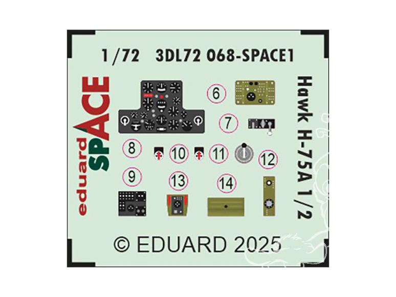 Eduard Space décalques 3D 3DL72068 Hawk H-75A 1/2 Arma Hobby 1/72
