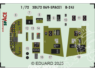 Eduard Space décalques 3D 3DL72069 B-24J Hasegawa 1/72