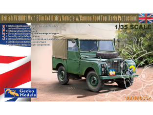 Gecko Models maquettes militaire 35GM0062 4x4 britannique FV18001 Mk. 1 de 80 pouces toit en toile, début de production 1/35