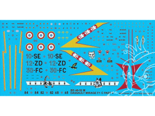 Decalques Berna decals BD48-52 DASSAULT MIRAGE F1 C Partie 3 1/48