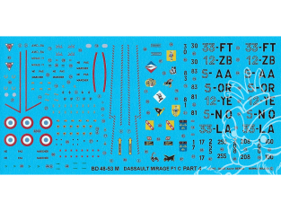 Decalques Berna decals BD48-53 DASSAULT MIRAGE F1 C Partie 4 1/48