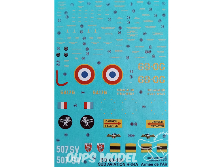 DECALQUES BERNA DECALS BD48-166 Sud-Aviation H-34A 1/48