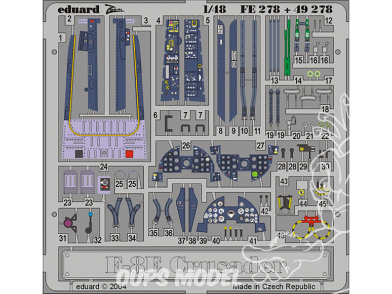 EDUARD photodecoupe avion 49278 Amélioration F-8E Hasegawa 1/48