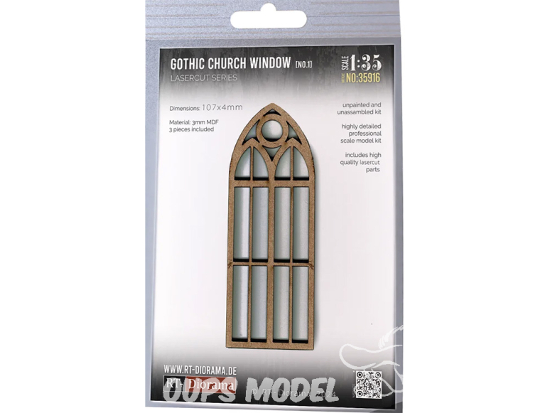 RT-Diorama 35916 Fenêtres d'église gothiques n° 1 1/35
