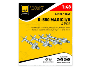 Ammo Mig Paveway Models A.MIG-11044 R-550 MAGIC I/II x4 1/48