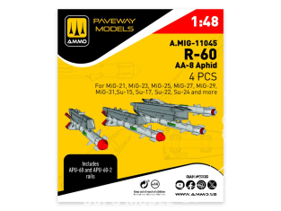 Ammo Mig Paveway Models A.MIG-11045 R-60 AA-8 Aphid I/II x4 1/48