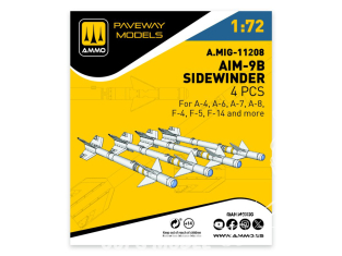 Ammo Mig Paveway Models A.MIG-11208 AIM-9B SIDEWINDER x4 1/72