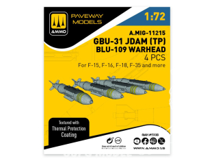 Ammo Mig Paveway Models A.MIG-11215 GBU-31 JDAM (TP) BLU-109 WARHEAD x4 1/72