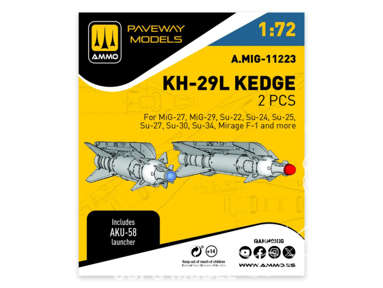 Ammo Mig Paveway Models A.MIG-11223 KH-29L KEDGE x2 1/72