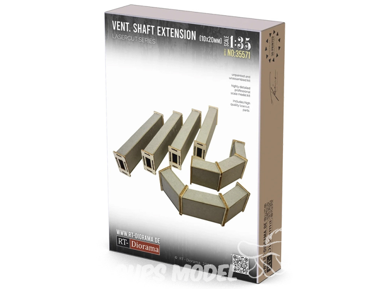 RT-Diorama 35571 gaine de ventilation 10x20mm expansion 1/35