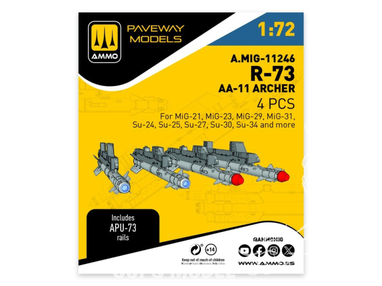 Ammo Mig Paveway Models A.MIG-11246 R-73 AA-11 ARCHER x4 1/72