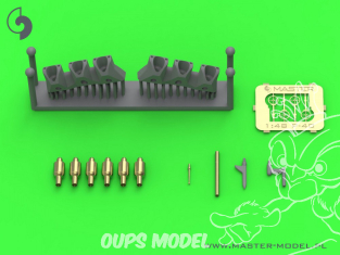 Master Model AM-48-180 Curtiss P-40E Set de détails Eduard Tubes blast - viseur et tube pitot 1/48
