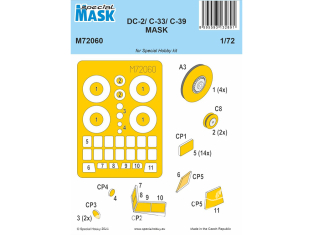 Special Hobby Masque avion M72060 Dc-2/C-33/C-39 MASK pour spécial hobby 1/72