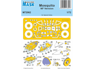 Special Hobby Masque avion M72062 Mosquito NF Version Canopy Mask pour spécial hobby 1/72
