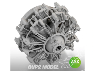 ASK Art Scale Kit accessoire A48037 Moteur Nakajima Sakae 12 A6M2 Zero Eduard 1/48