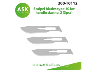ASK Art Scale Kit T0112 Lames de Scalpel type 10 pour taille n°3 x3