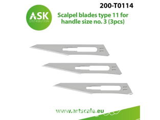 ASK Art Scale Kit T0114 Lames de Scalpel type 11 pour taille n°3 x3