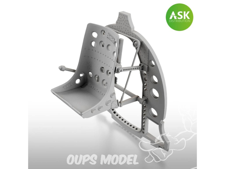 ASK Art Scale Kit accessoire A48034 Cloison A6M Zero avec siège en position haute Eduard 1/48