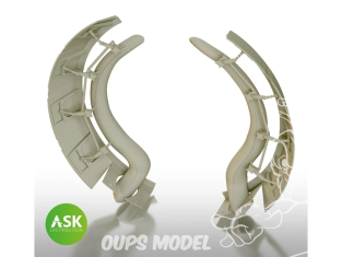 ASK Art Scale Kit accessoire A48035 A6M2 Zero Set de détails volets de refroidissement ouverts moteur Eduard 1/48