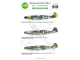 ASK Art Scale Kit Décalcomanies D48057 Messerschmitt Bf 109K-4 Partie 1 - The Last Chance 1/48