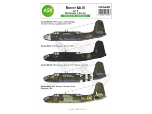 ASK Art Scale Kit Décalcomanies D48080 Boston Mk.III Partie 2 - Workhorses in the sky 1/48