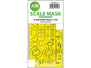 ASK Art Scale Kit Mask M32117 A-20G RAAF Havoc Hk Models Recto Verso 1/32