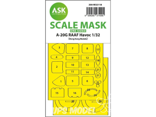 ASK Art Scale Kit Mask M32118 A-20G RAAF Havoc Hk Models Recto 1/32