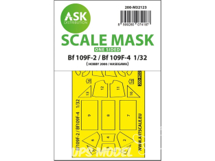 ASK Art Scale Kit Mask M32123 Messerschmitt Bf 109F-2 / Bf 109F-4 Hobby 2000 / Hasegawa Recto 1/32