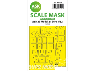 ASK Art Scale Kit Mask M32126 A6M2b Model 21 Zero Tamiya Recto Verso 1/32