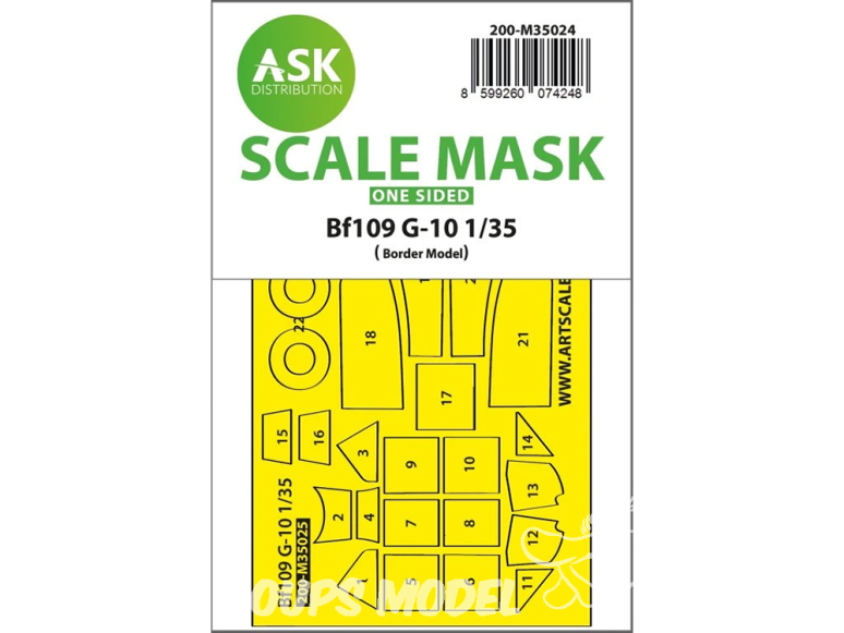 ASK Art Scale Kit Mask M35024 Messerschmitt Bf 109G-10 Border Model Recto 1/32
