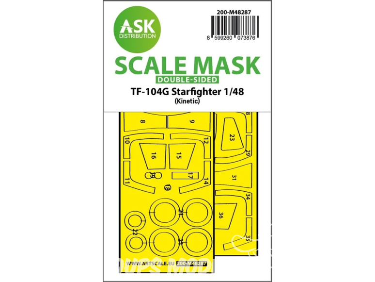 ASK Art Scale Kit Mask M48287 TF-104G Starfighter Kinetic Recto Verso 1/48