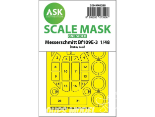 ASK Art Scale Kit Mask M48288 Messerschmitt Bf109E-3 Hobby Boss Recto 1/48
