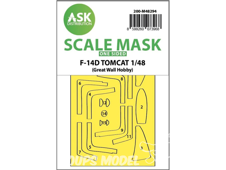 ASK Art Scale Kit Mask M48294 F-14D Tomcat Great Wall Hobby Recto 1/48