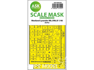 ASK Art Scale Kit Mask M48299 Westland Lysander Mk.I / Mk.III Airfix Recto Verso 1/48