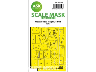 ASK Art Scale Kit Mask M48301 Westland Sea King HC.4 Airfix Recto Verso 1/48
